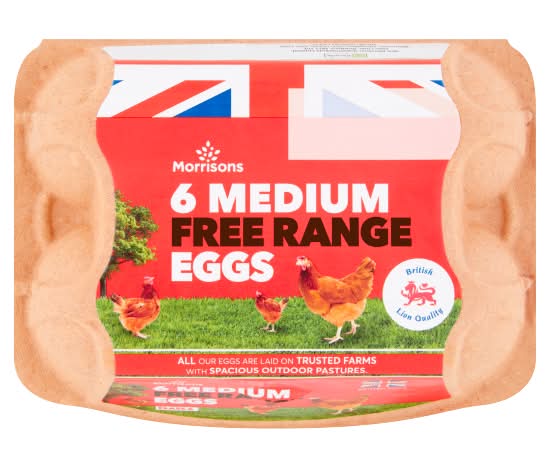 Morrisons M, Free Range Eggs (6 pack)