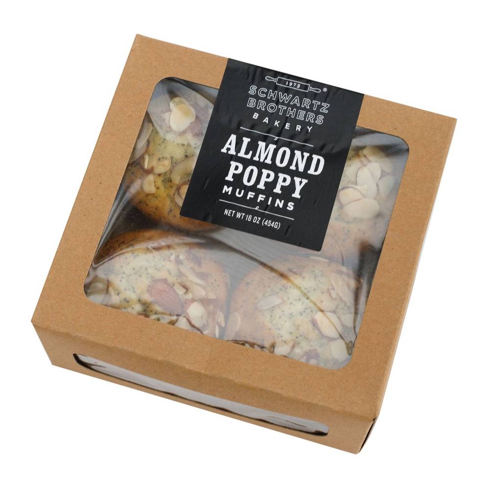 Schwartz Brothers Bakery Almond Poppy Seed Muffins (16 oz, 4 ct)