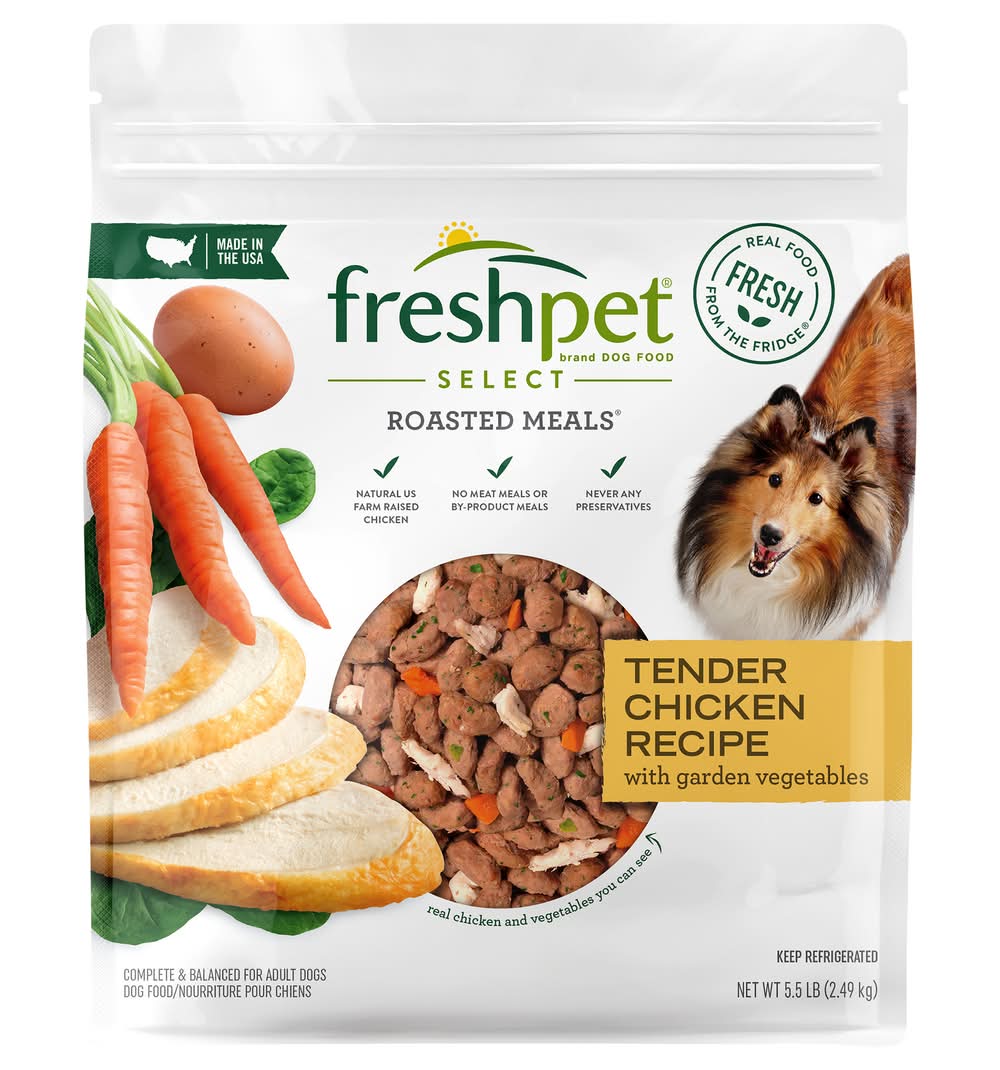 Freshpet Freshly Roasted Meals With Garden Vegetables Wet Dog Food, Tender Chicken, Adult (5.5 lbs)