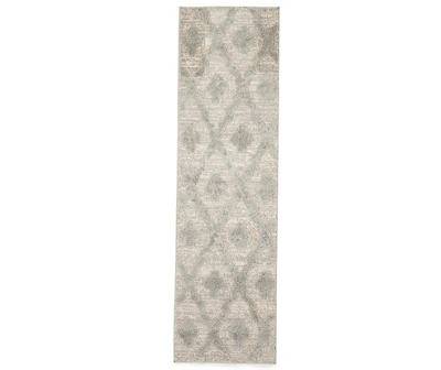 Broyhill London Diamond Lattice Shag Runner Rug, 2' x 7', Light Gray