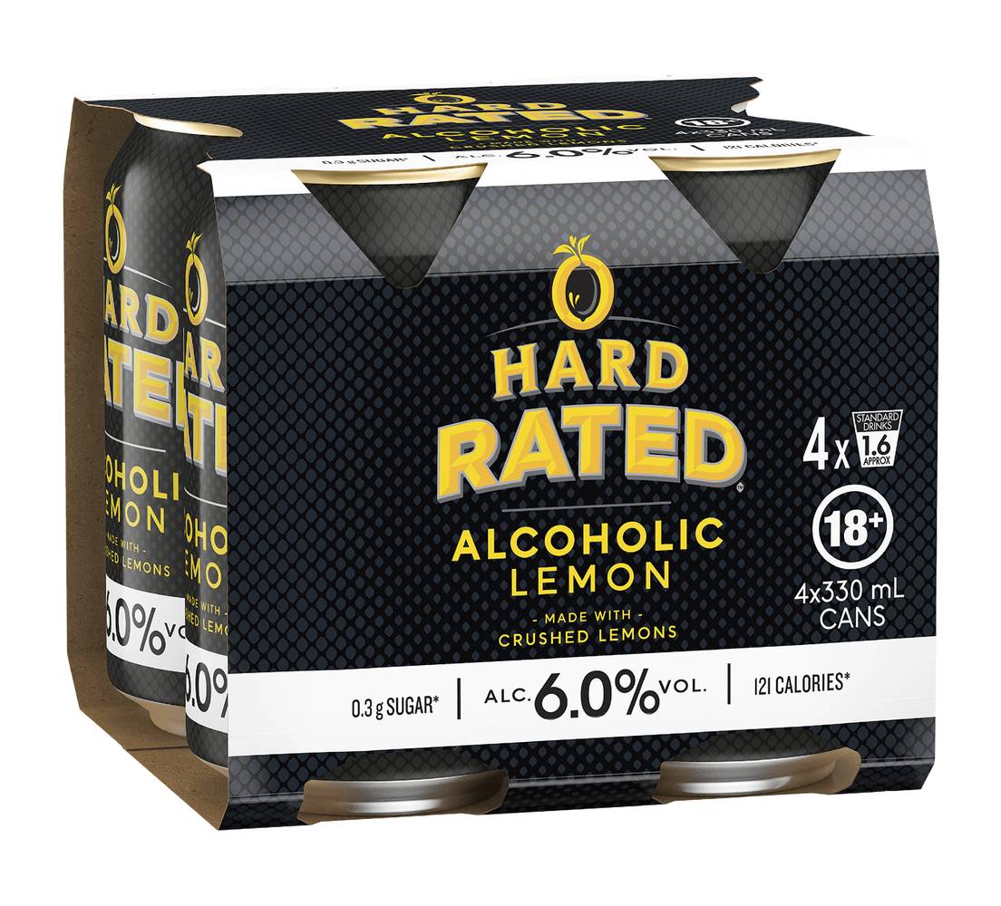 Hard Rated Lemon 6% Cans 4x330ml