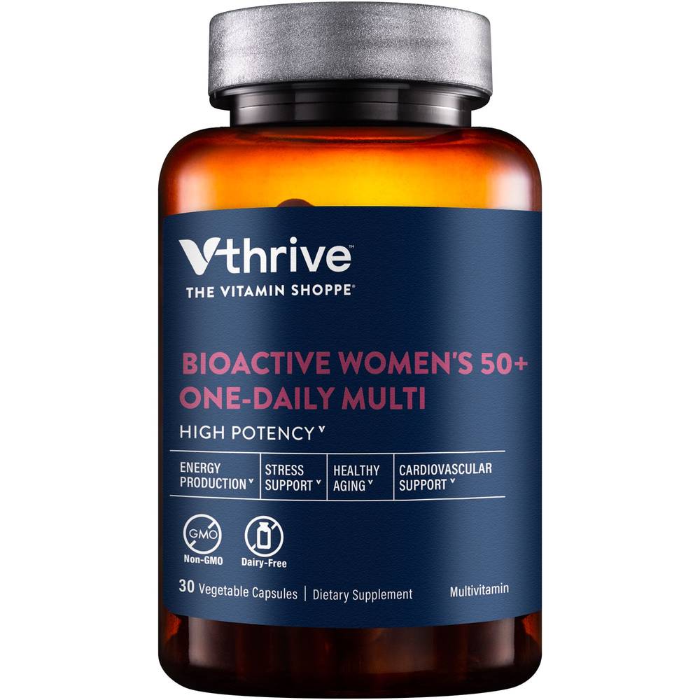 Once-Daily Bioactive Multivitamin For Women 50+ - Supports Stress & Healthy Aging (30 Vegetarian Capsules)