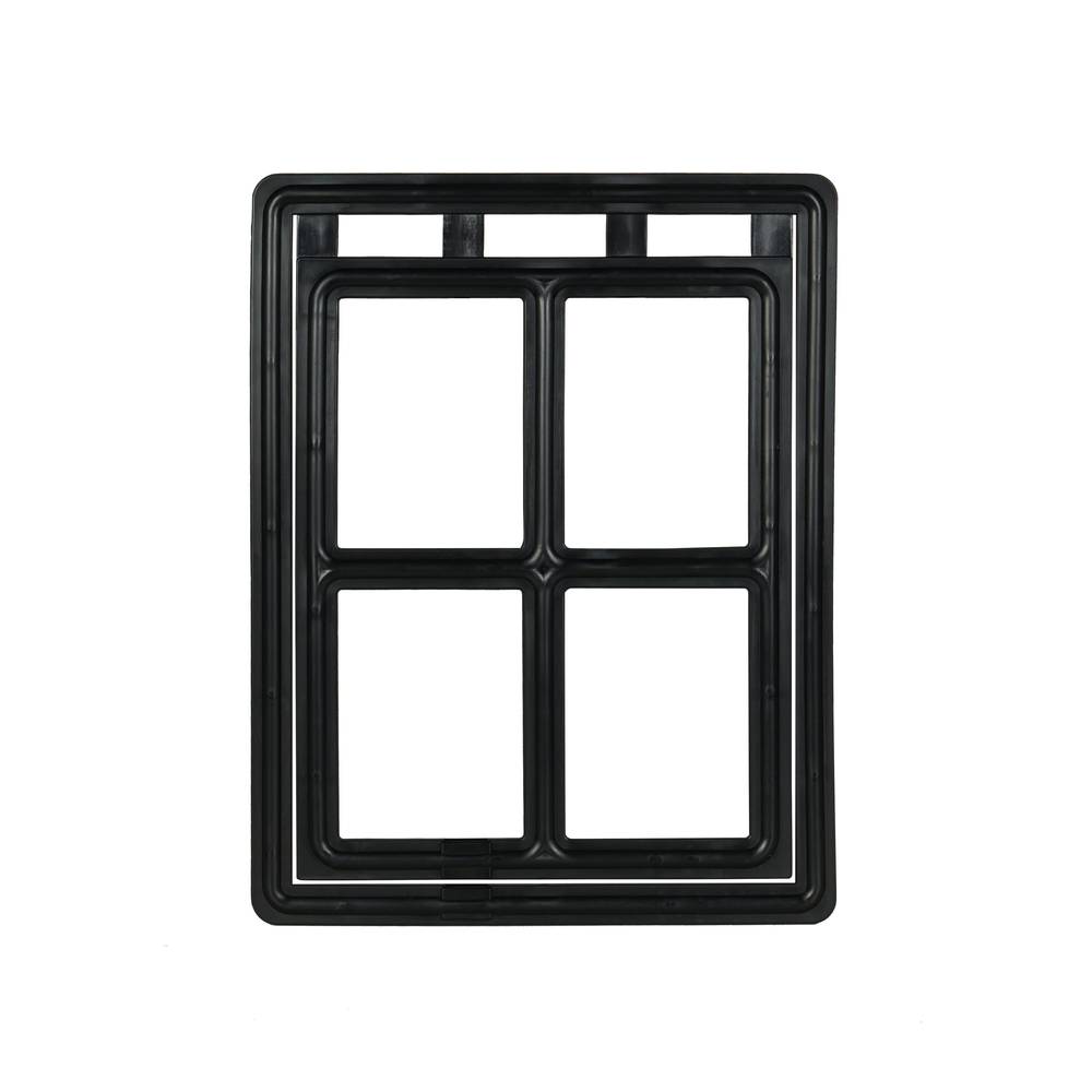 M-D 12-in x 16-in Black Plastic Medium Dog/Cat Door for Screen Door | 14286