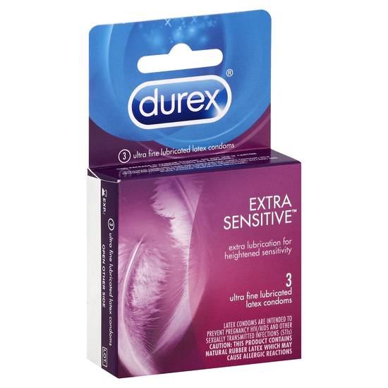 Durex Extra Sensitive Lubricated Condoms (3 ct)