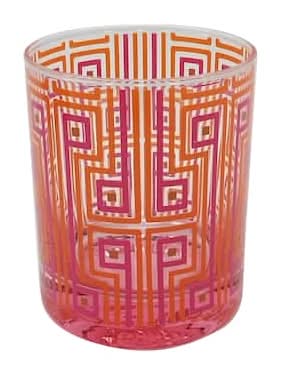 Jonathan Adler Geometric Glass Tumblers 10.8 oz, Red