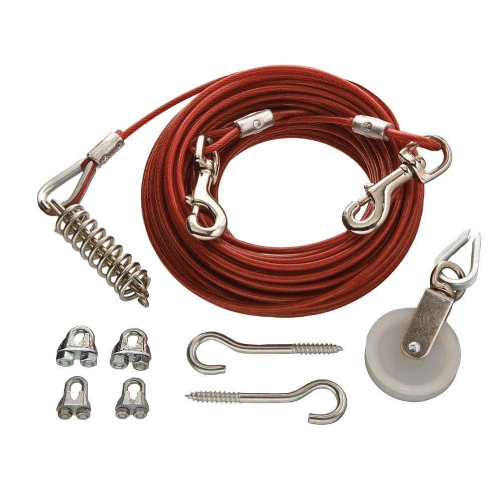 Everbilt 1/8 In. X 75 Ft. Galvanized Dog Run Cable Exerciser Kit