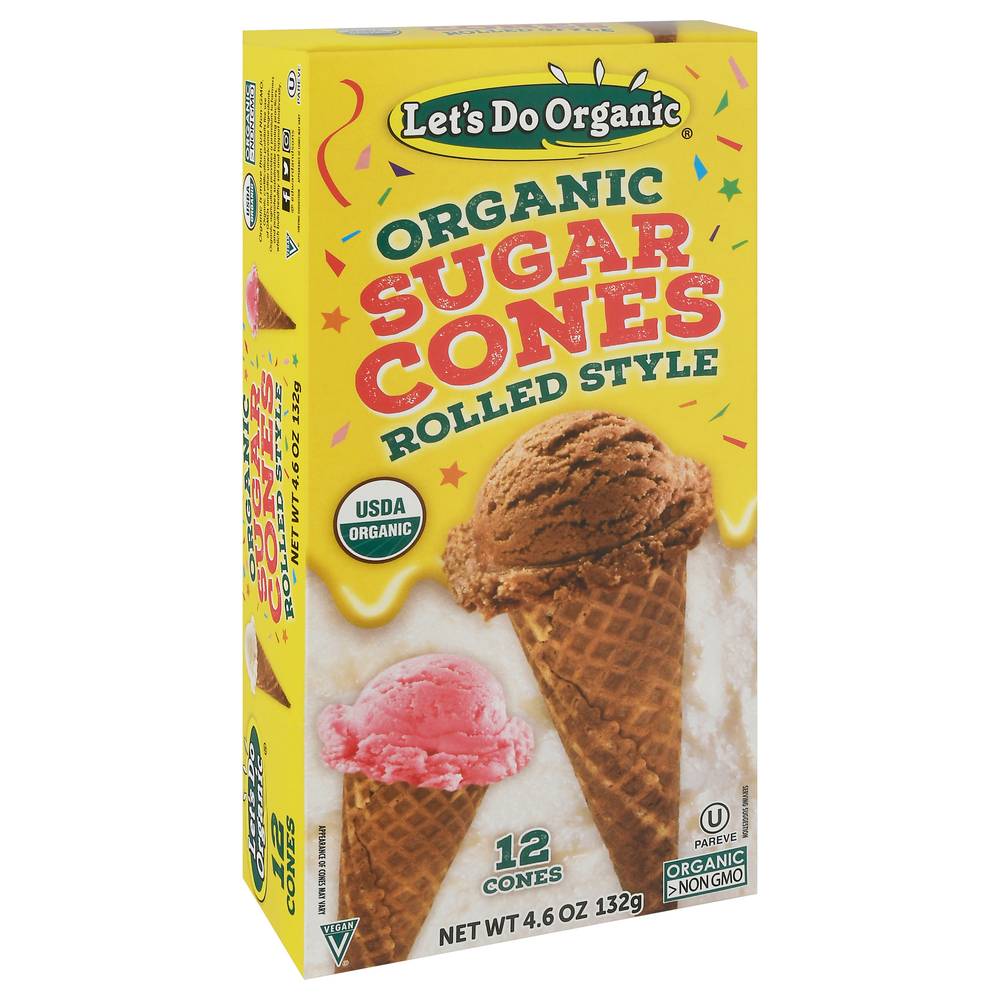 Let's Do Organic Rolled Style Sugar Cones (12 ct )