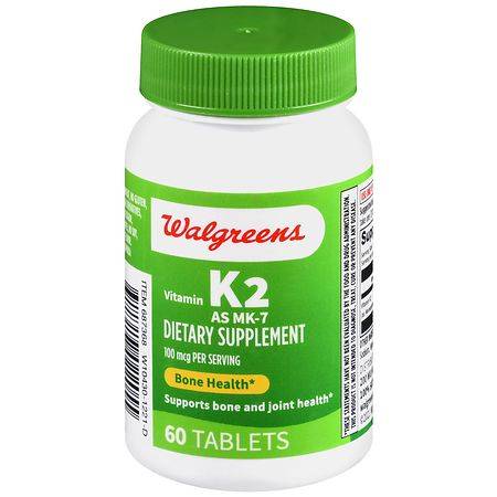 Walgreens Vitamin K2 100mcg Tablets - 60.0 ea