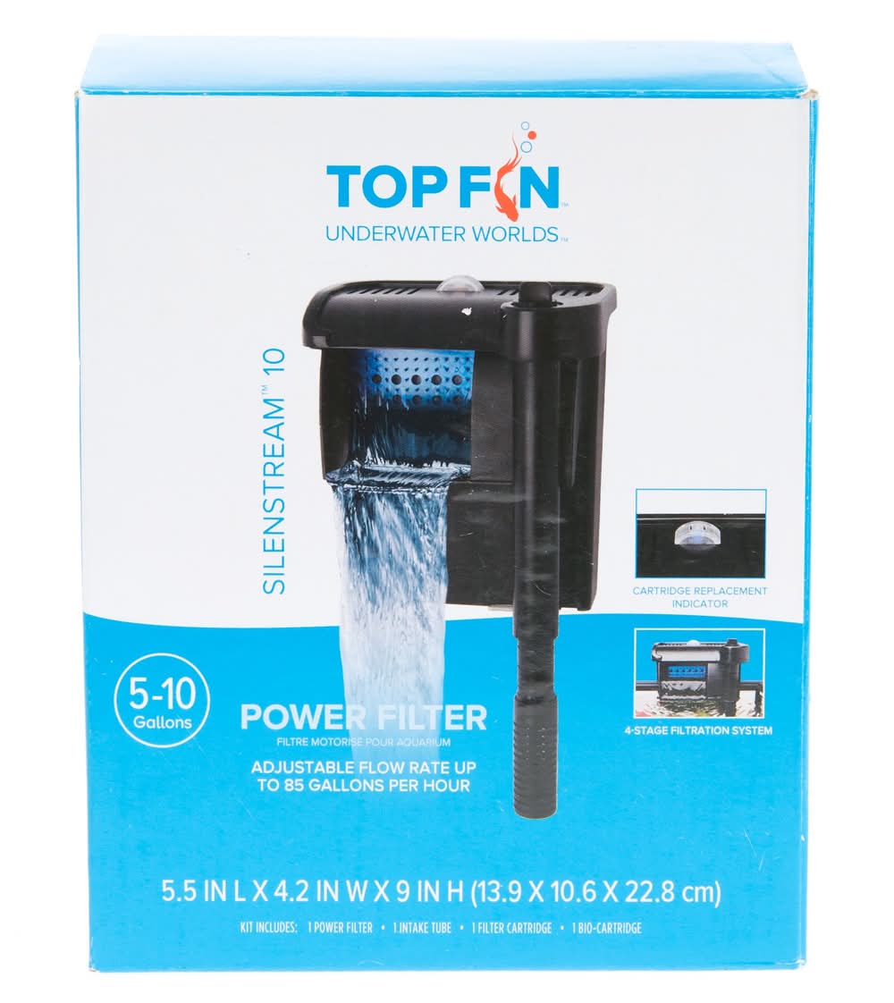 Top Fin® Silenstream™ Aquarium Power Filter (Color: Assorted, Size: 10 Gal)