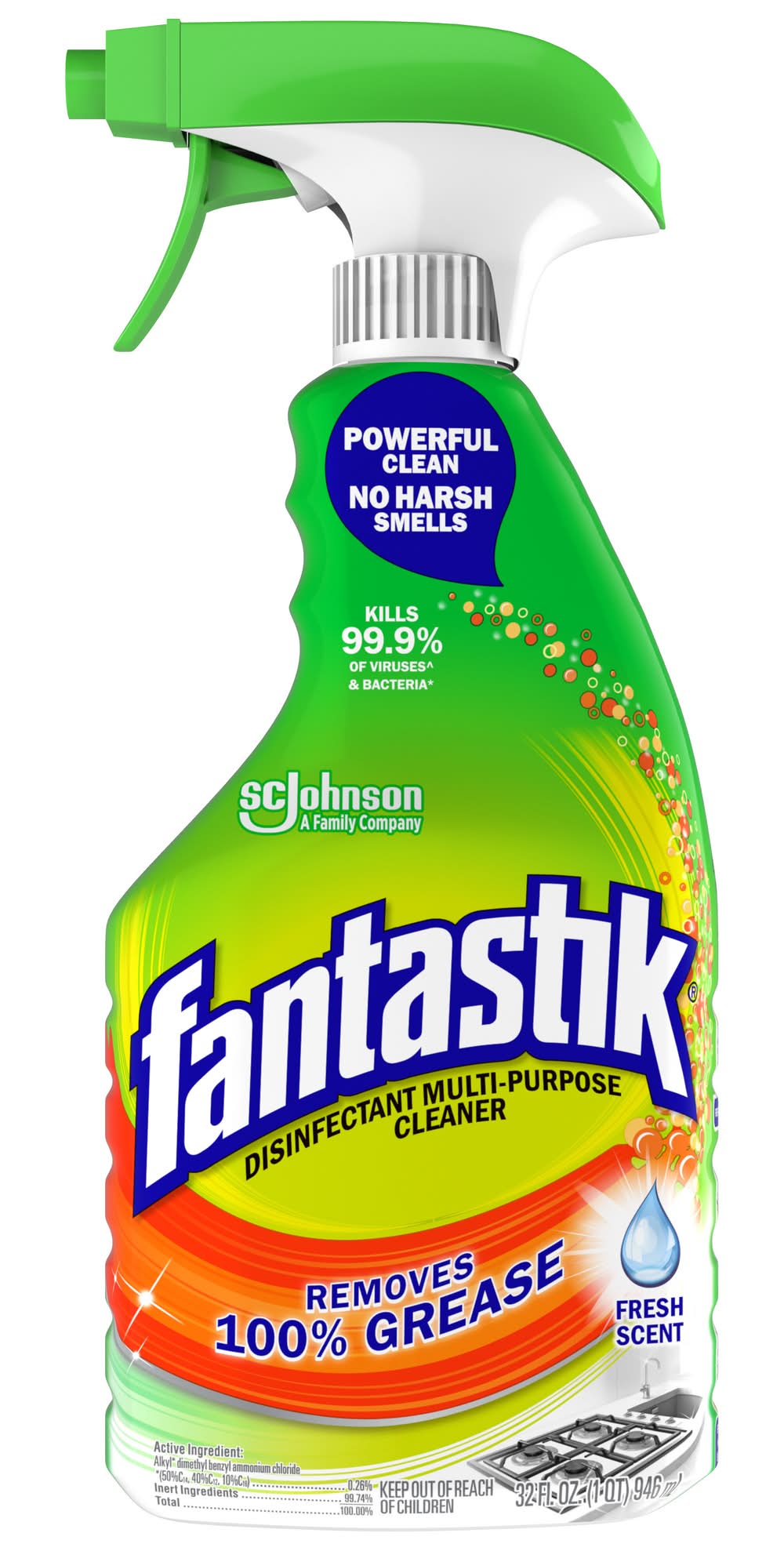 Fantastik Disinfectant Multi-Purpose Cleaner, Fresh (32 fl oz)