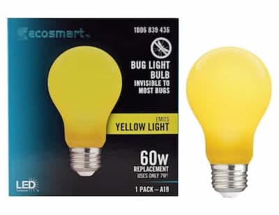 Ecosmart 60-Watt Equivalent A19 Outdoor Bug Light Yellow Led Light Bulb (1-Pack)