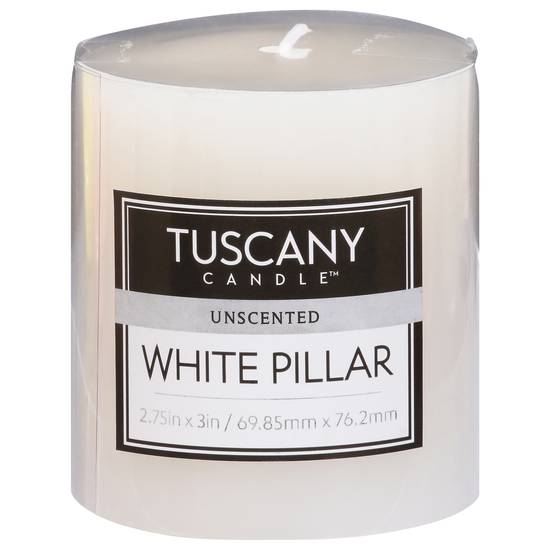 Tuscany Candle White Pillar Unscented Candle