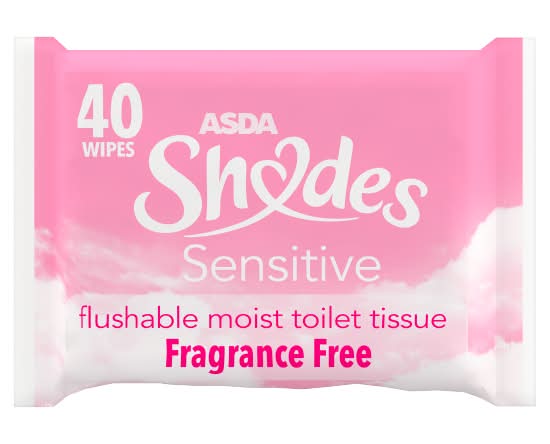 ASDA Shades Sensitive Flushable Moist Toilet Tissue (40 pack)