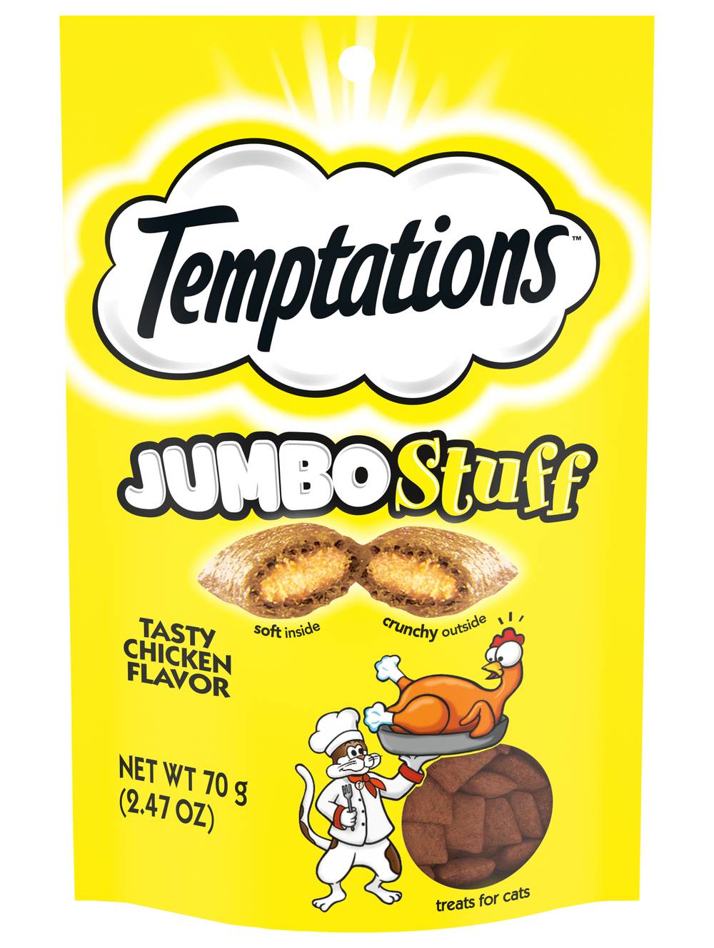 Temptations Jumbo Stuffed Chicken Treat For Cats (2.5 oz)
