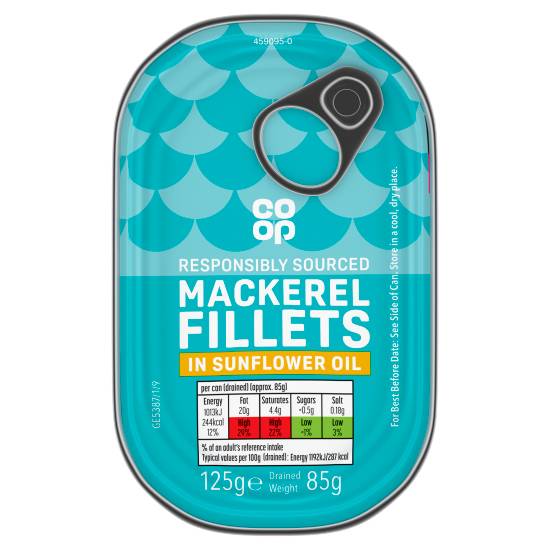 Co-op Mackerel Fillets in Sunflower Oil (125g)