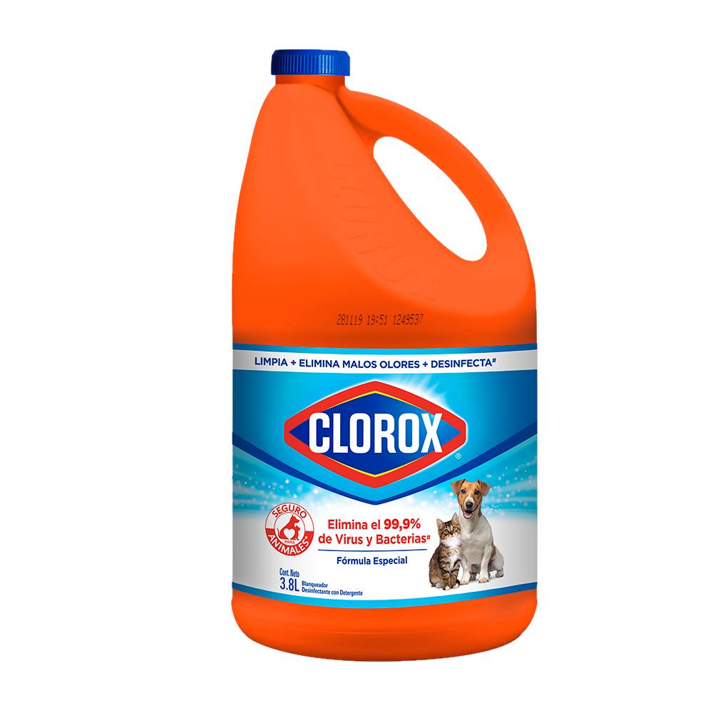 Clorox cloro y detergente seguro para mascotas (galón 3.8 l)
