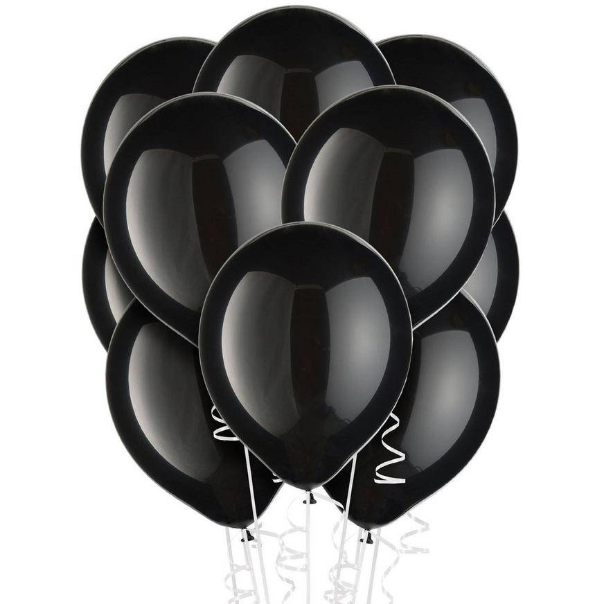 Party City Uninflated Pearl Balloons, 12 In, Black (15 ct)