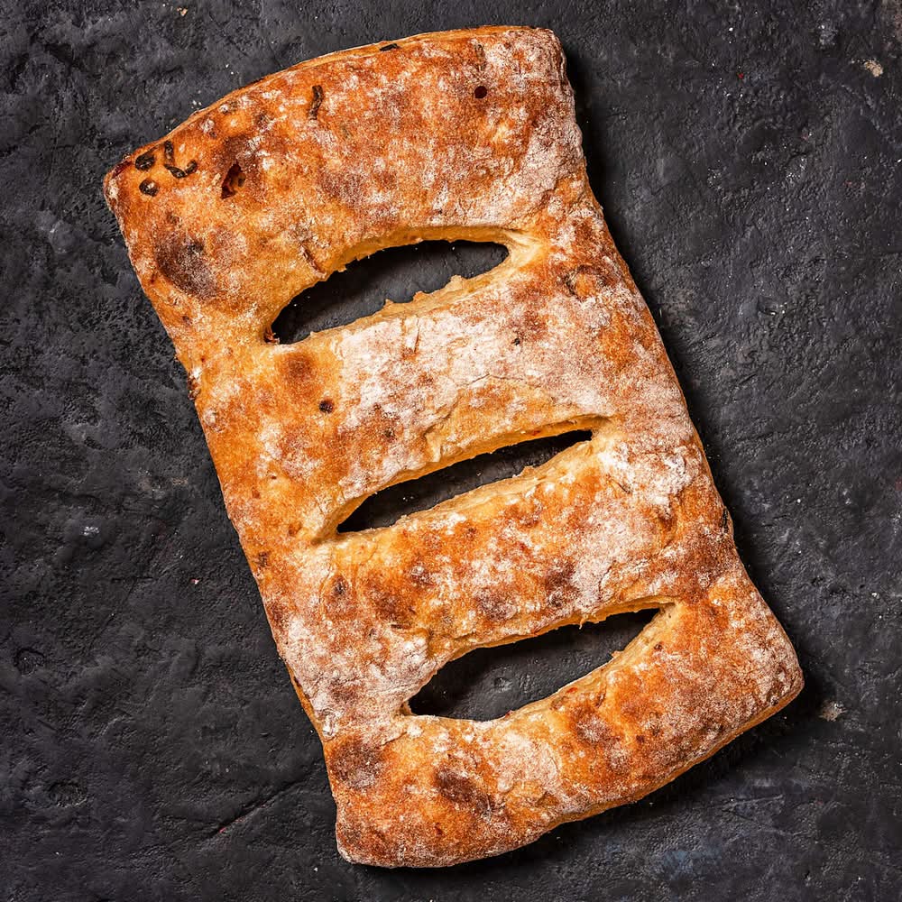 Onion And Red Pepper Fougasse