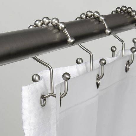 Mainstays Double Roller Glide Shower Curtain Hooks (12 units)