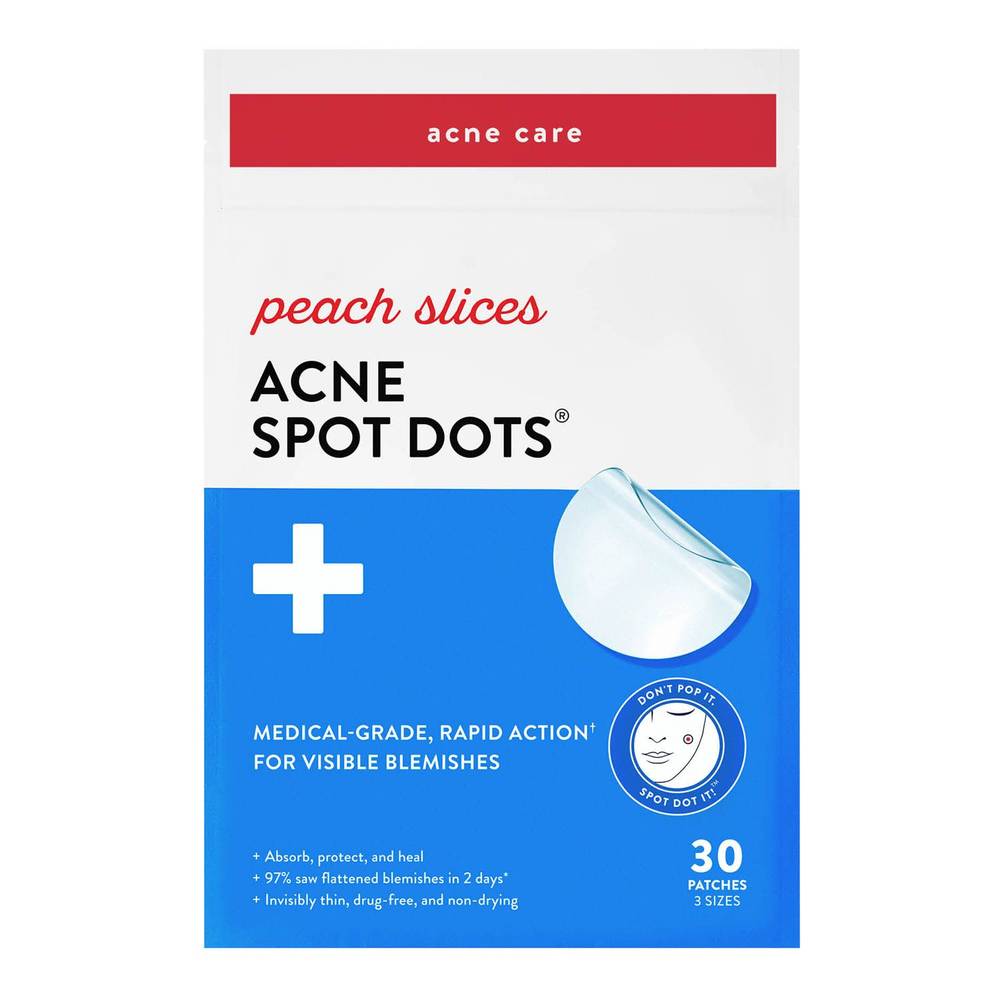 Peach Slices Spot Dots- Hydrocolloid Acne Patches (30 ct)