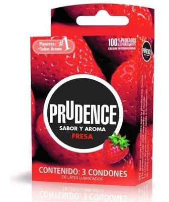 Condón Prudence Sabor Y Aroma A Fresa 3 Un