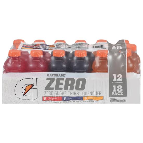Gatorade g Zero Variety pack Thirst Quencher (18 ct, 12 fl oz)