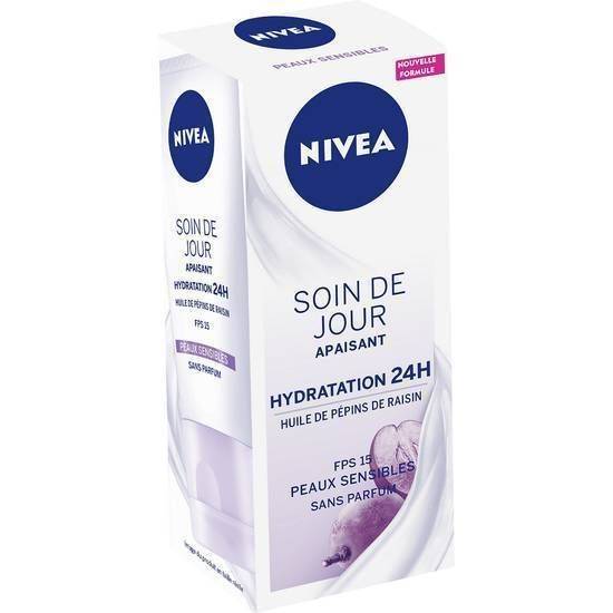 Crème hydratante jour nivea apaisant peaux sensibles fps15 essentials 50ml