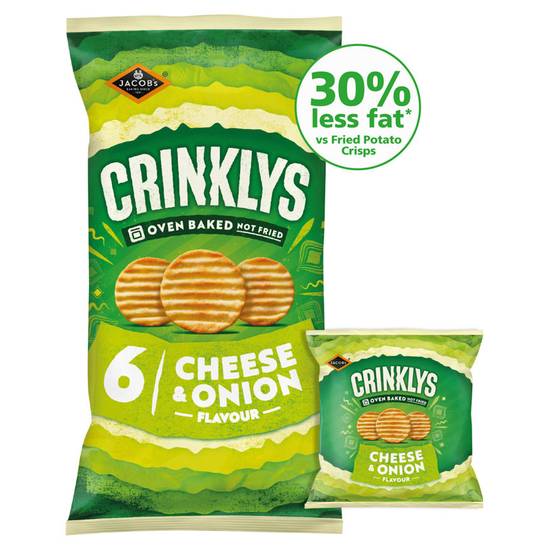 Jacob's Crinklys Cheese & Onion Flavour 6 x 138g