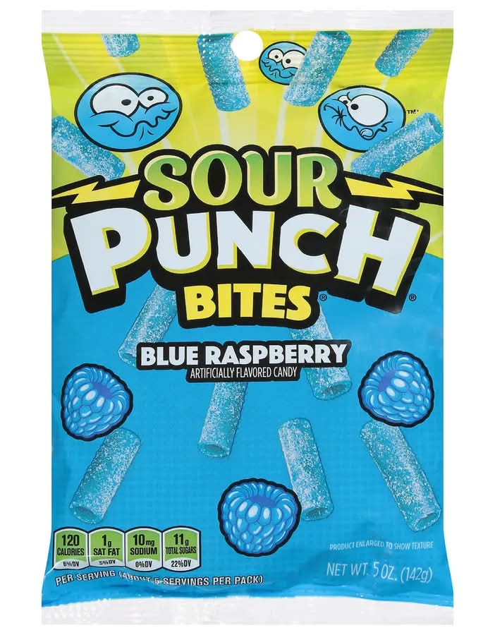 Sour Punch Sweet Blue Raspberry Chewy Candy