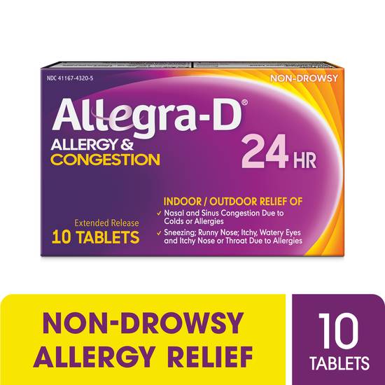 Allegra-D 24HR Allergy Relief & Decongestant - 10 ct