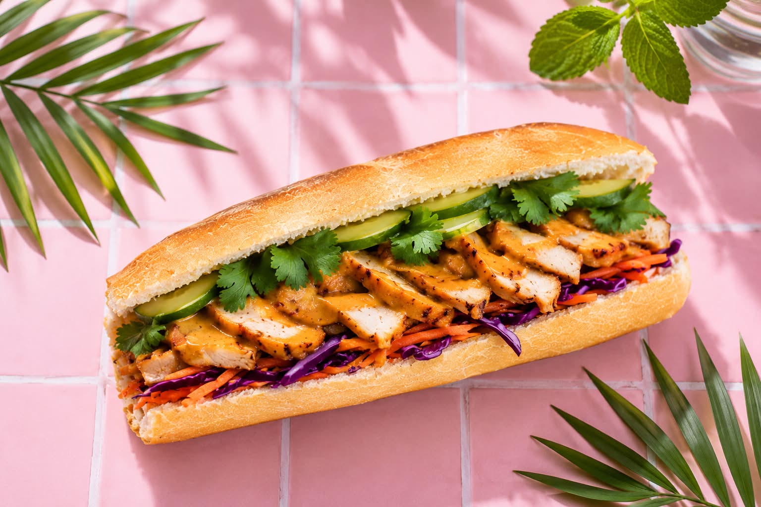 Sandwich chicken saté