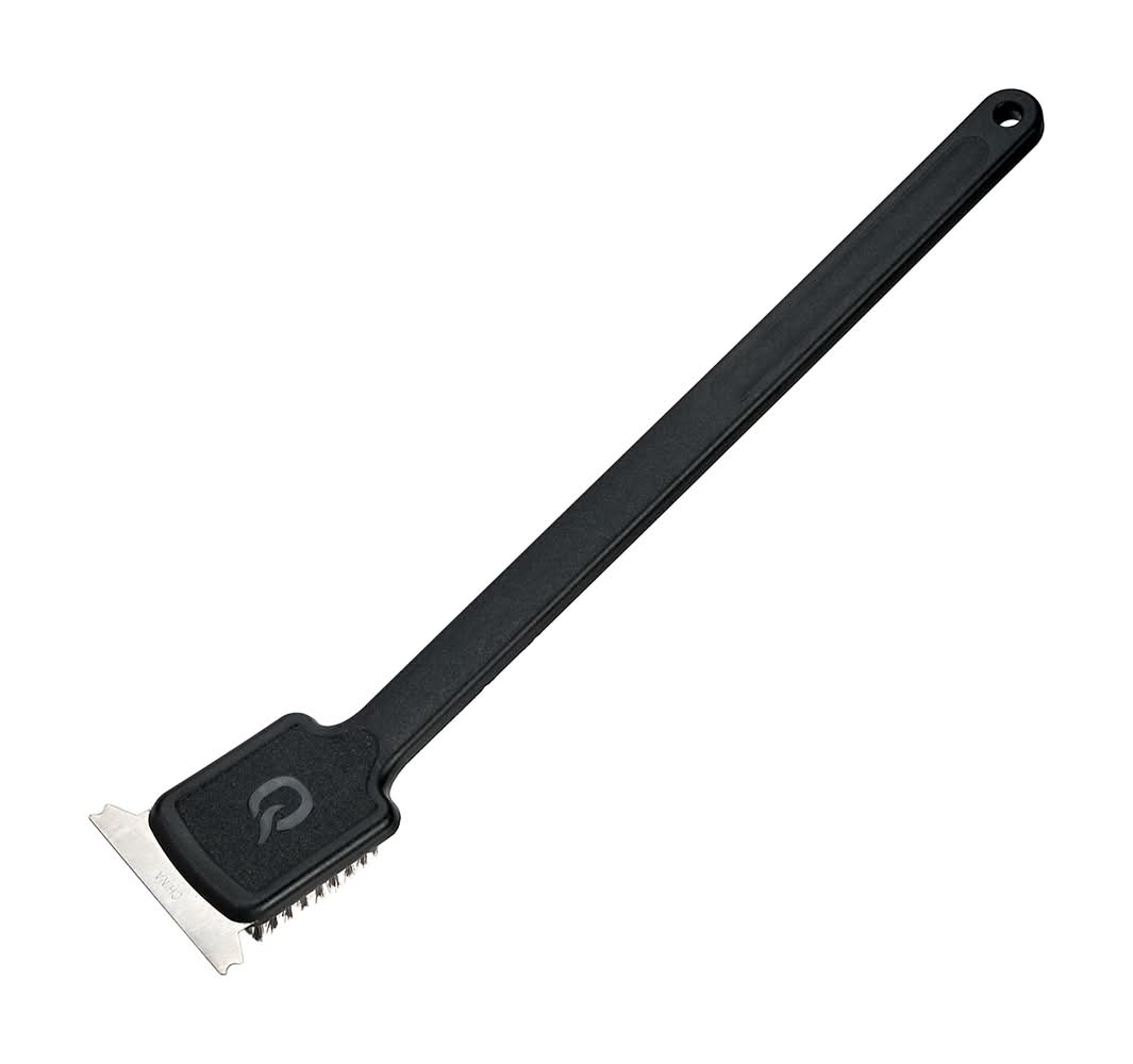 Mr. Bar-B-Q Grill Brush 17.5-in Plastic Handle with Scraper Blade