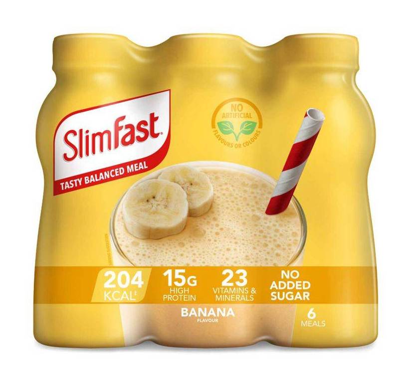 SlimFast Milkshake Multipack Banana 325ml 6s