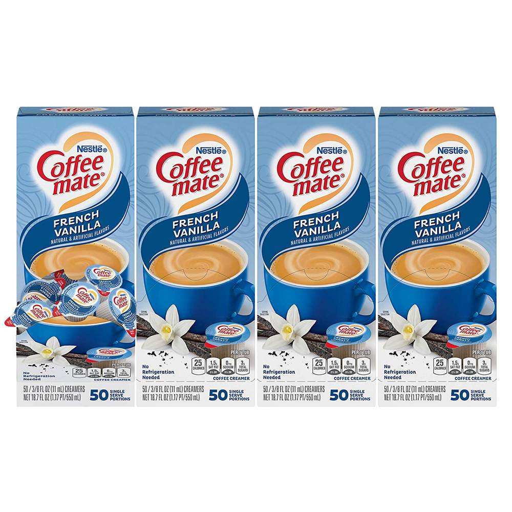 Nestlé Coffee Mate Liquid Creamer, French Vanilla (0.37 fl oz, 50 ct)