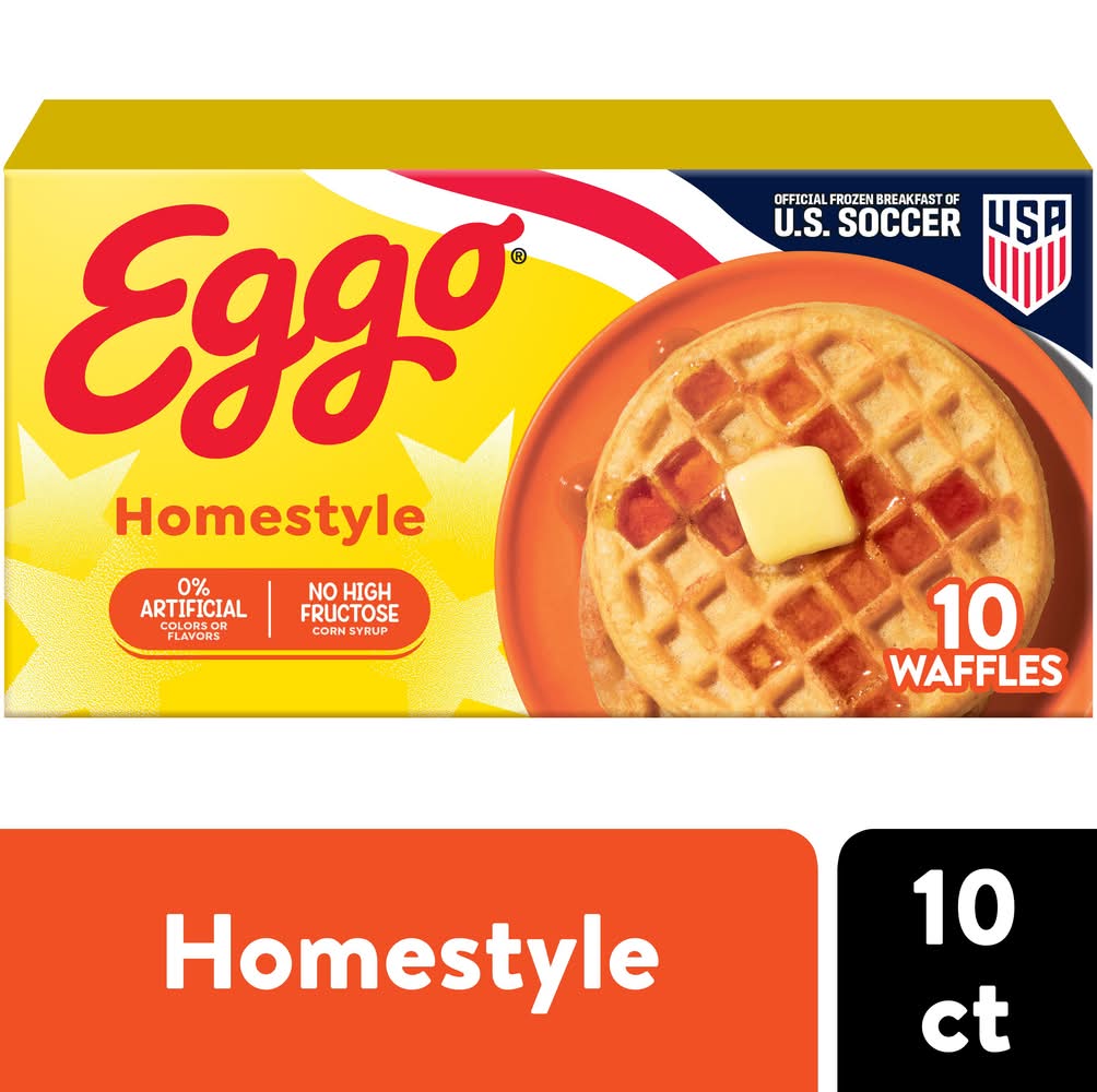 Eggo Breakfast Waffles, Homestyle (12.3 oz, 10 ct)