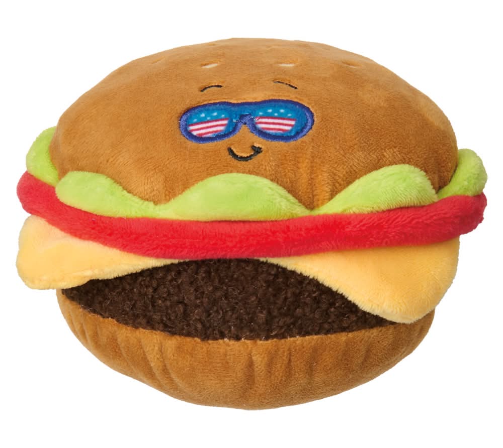 Heart to Tail Cheeseburger Plush Patriotic Dog Toy