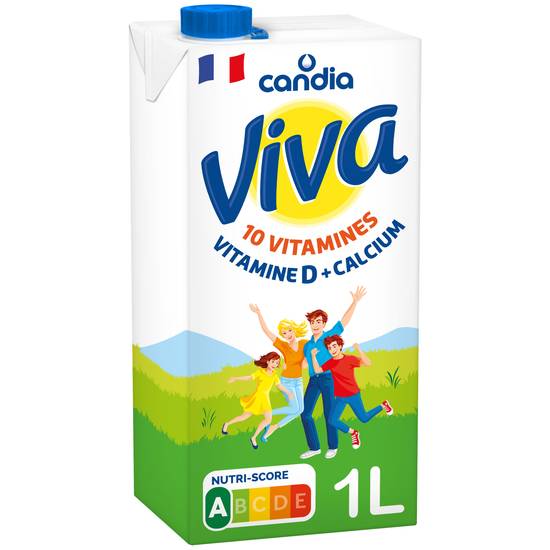 Candia - Viva lait vitaminé source de 10 vitamines calcium et vitamine d (1 L)