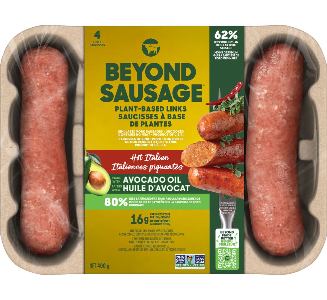 Beyond Meat Plant Based Sausages Link, Hot Italian (400 g, 4 ct)