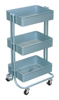 Simply Tidy Lexington 3-tier Rolling Cart 6.6 lb, Dusty Blue