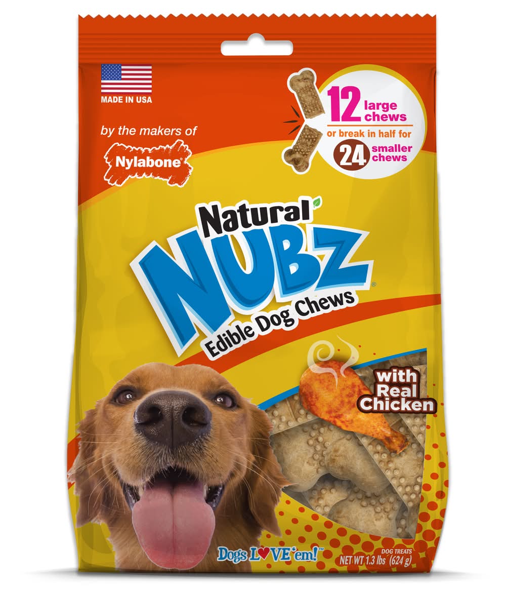 Nylabone Natural Nubz Medium Dog Chews Chicken (2.2 lbs, 12 ct)