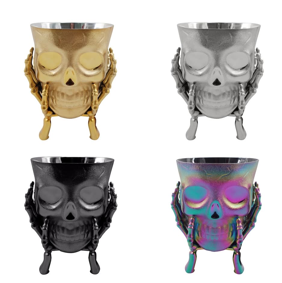 Halloween Themed Skull Shaped Snack Bowl, Assorted (4 ct)