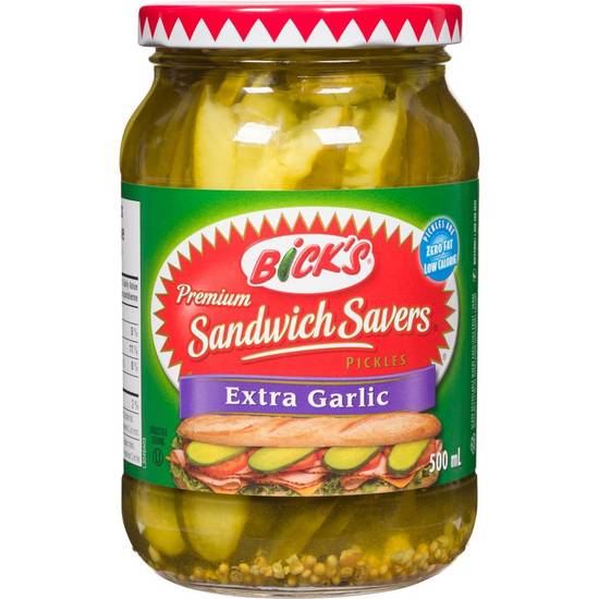 Bick's Sandwich Savers Extra Garlic Pickles (500 ml)