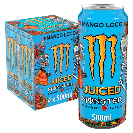 Monster Energy Mango Loco, Energy Juice (4 x 500ml)