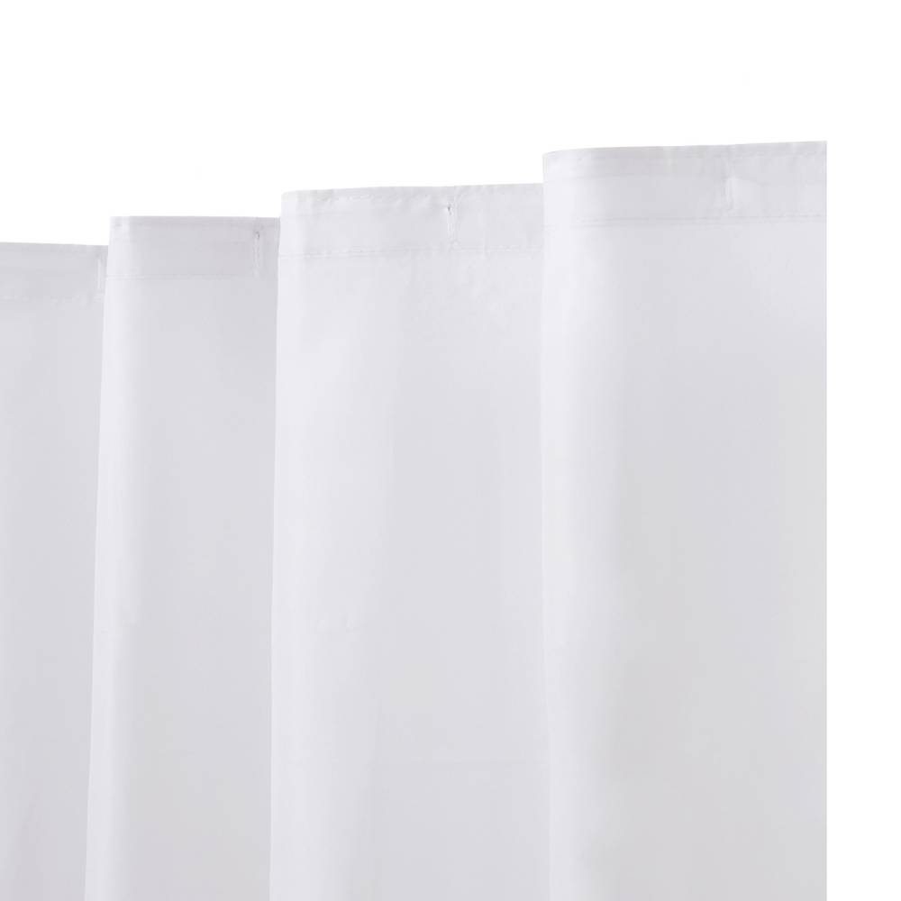 Style Selections 70-in W x 72-in L White Solid Polyester Shower Curtain | LW61253PDQ