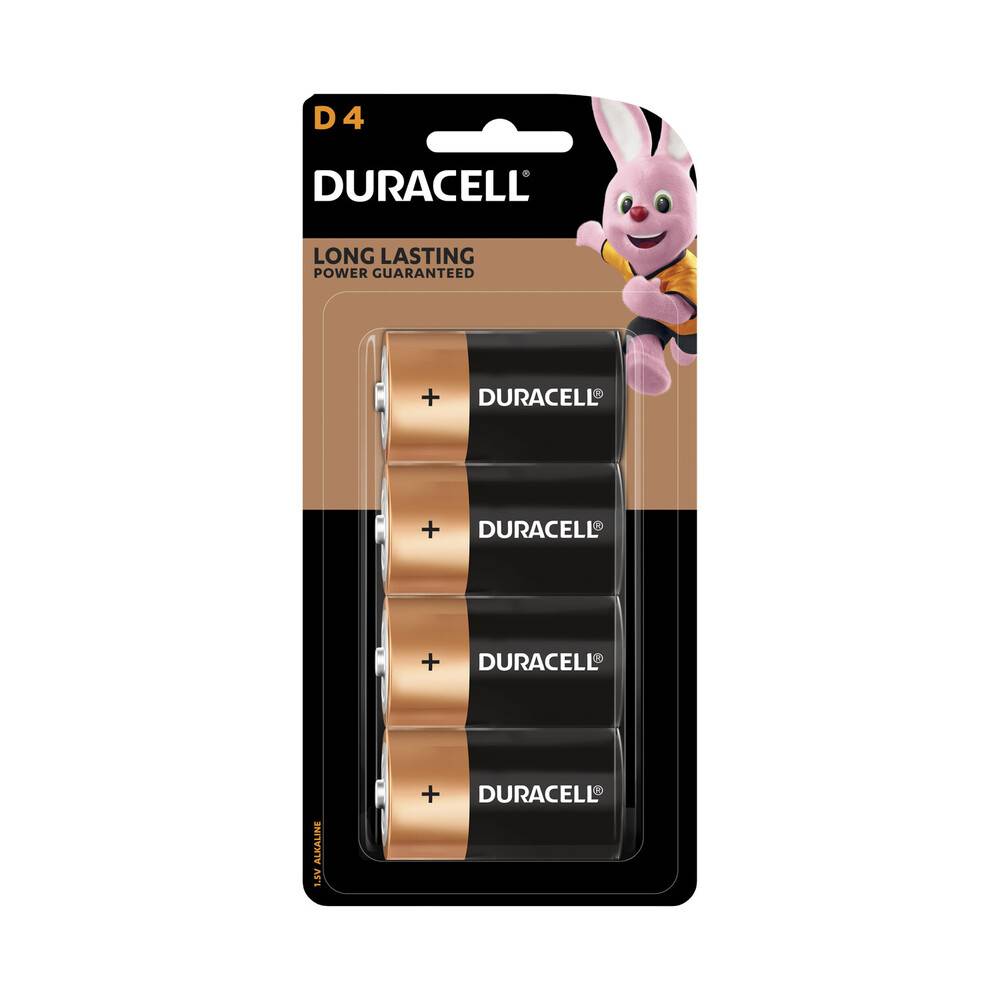 Duracell Coppertop D4 Batteries 4 pack