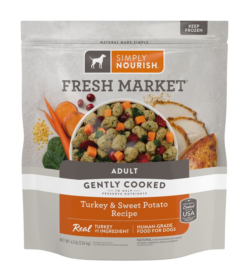 Simply Nourish® Fresh Market Adult Frozen Dog Food - Turkey & Sweet Potato (Flavor: Turkey & Sweet Potato, Size: 4.5 Lb)