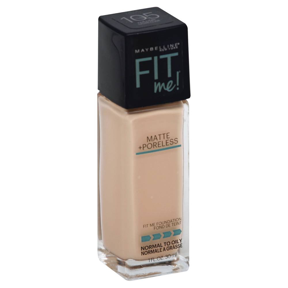 Maybelline 105 Fair Ivory Fit Me Matte + Poreless Foundation (1 fl oz)