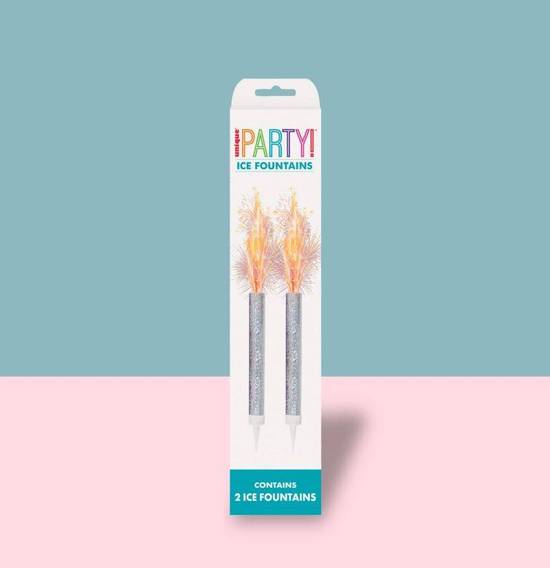 2 Pieces Silver Ice Fountain Candle Set CA026