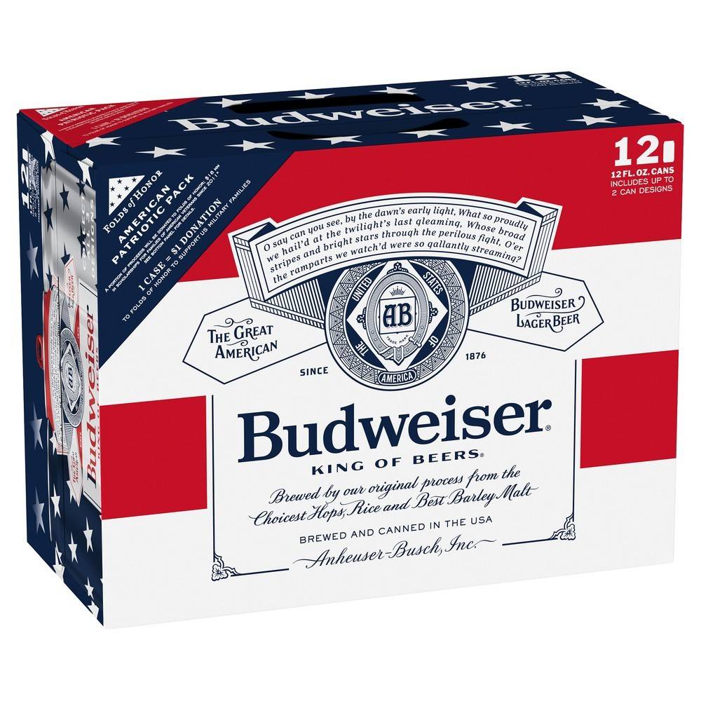 Budweiser American-Style Lager Beer (12 x 12 fl oz)