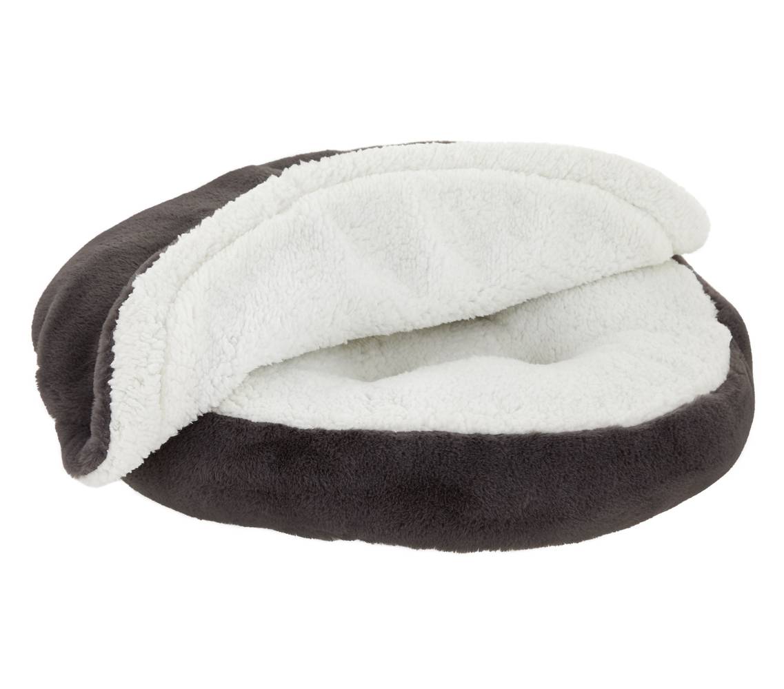 Top Paw® Fur Snuggler Dog Bed (Color: Grey, Size: 22\"L X 22\"W X 5\"H)